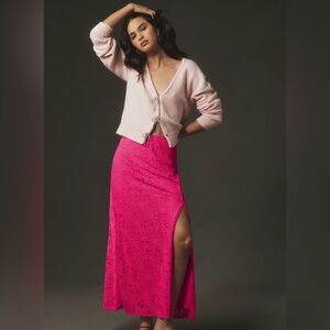 NWT Anthropologie Lace Side-Slit Maxi Slip Skirt